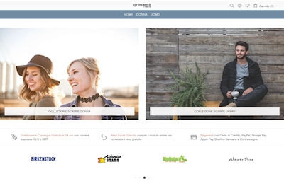 Il logo relativo al negozio Calzature Grimandi dal 1929